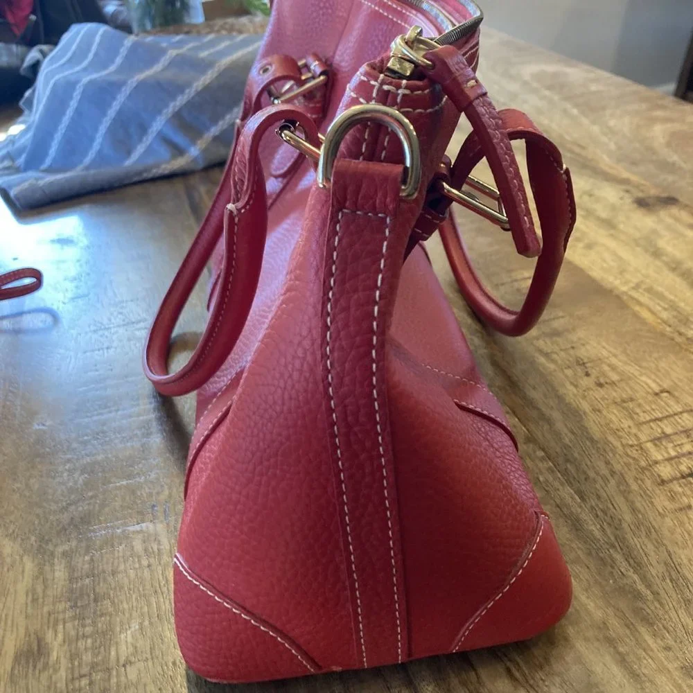 Red Leather Shoulder Bag by Dooney & Bourke